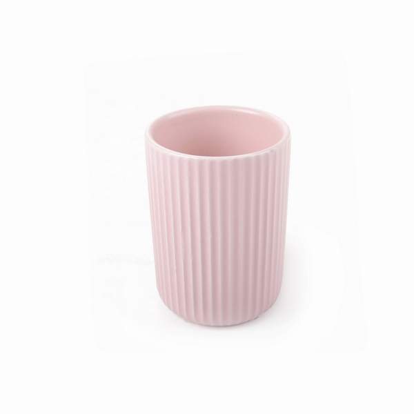 Стакан д/зубн. щеток  керамика Плиссе розовый матовый CE1610TA-TB
