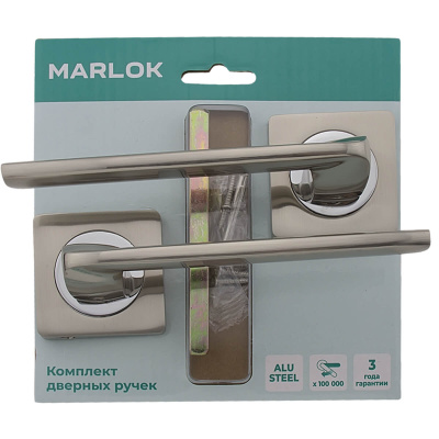 Ручка раздельная A52-L95 SN/CP (никель/хром) MARLOK